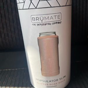 Brumate Hopsulater Slim can koozie glitter rose gold